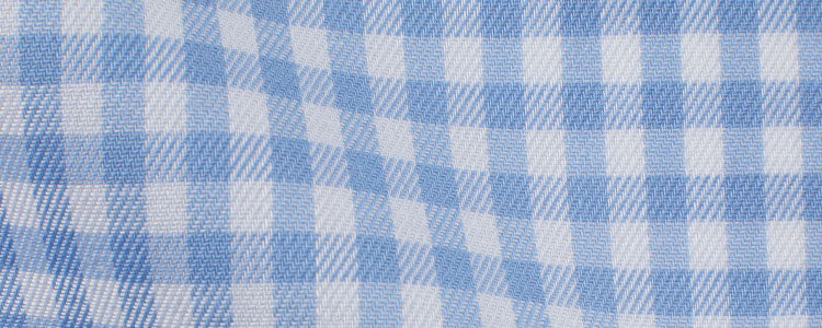 Light Blue Mini Gingham Twill Easy Wear | Easy Care