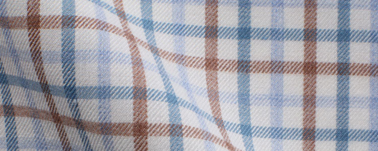 Blue/Brown Brushed Twill Check