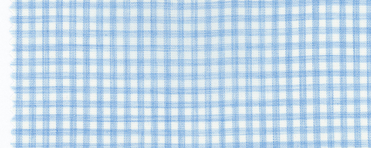 Twill | 70's Compact Yarns | Natural Stretch | Light Blue Mini Gingham