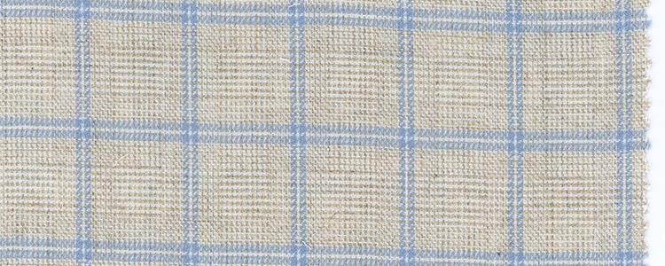 Twill | 93% Cotton 7% Wool | Ecru/Blue Prince of Wales