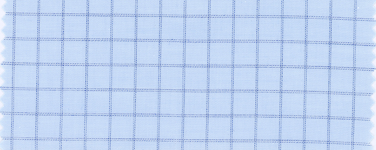 Twill | 2 Ply 70's Compact Yarns | 100% Cotton | Blue Graph Check