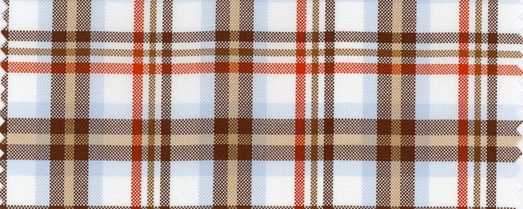Oxford | 70's Compact Yarns | 100% Cotton | Brown/Red/Light Blue Plaid