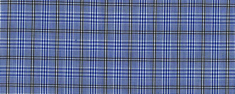 Broadcloth | 100% Cotton Compact Yarns | Blue Prince of Wales