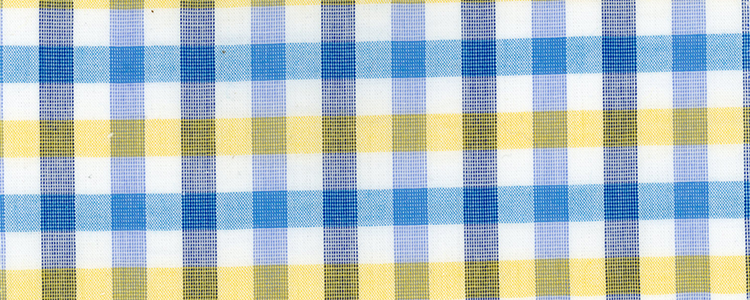 Seersucker | 100% Cotton | Blue / Yellow Gingham