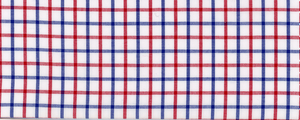 Broadcloth | 60's Compact Yarns | 100% Cotton | Red White and Blue Tattersall