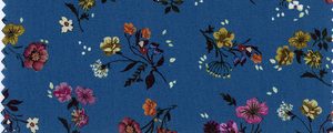 Broadcloth | 80's Two Ply | 100% Cotton | Blue Floral Print